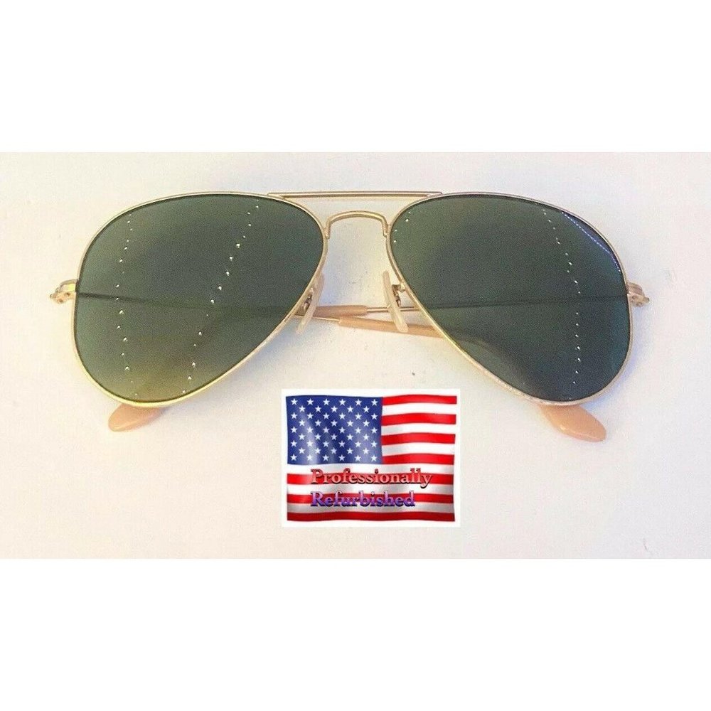 Ray Ban RB3025 Matte Gold Aviator Sunglasses w New
